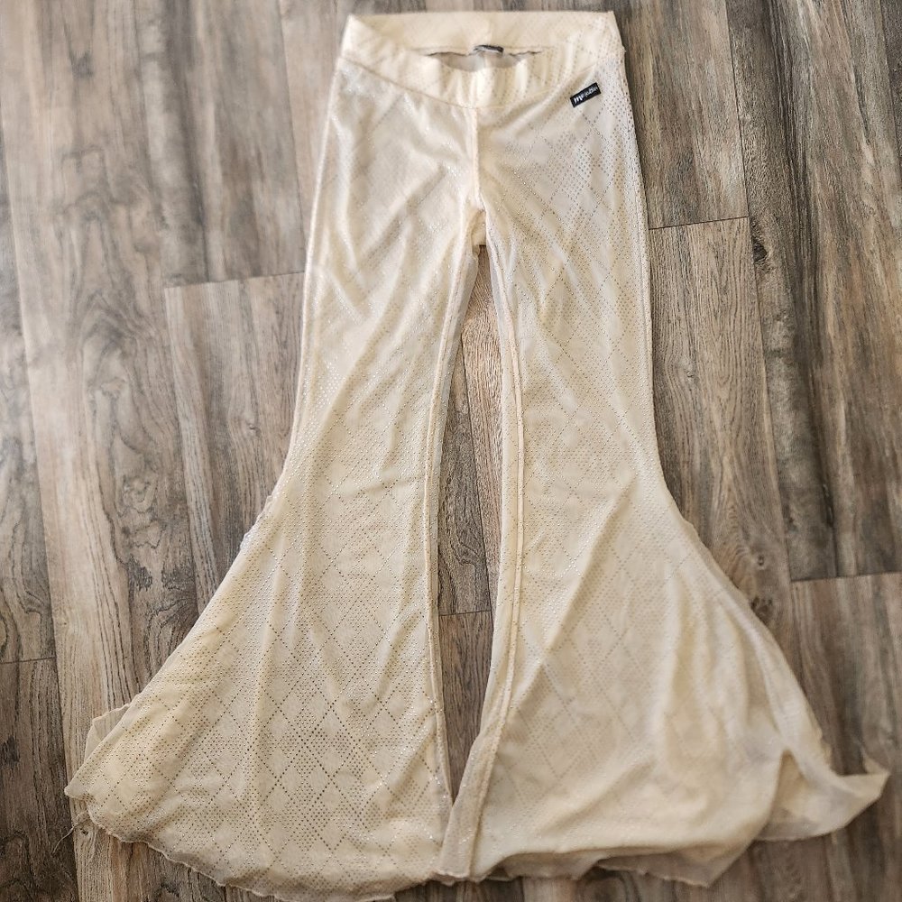 Melodia Designs Faux Assuit Powermesh Flare pants